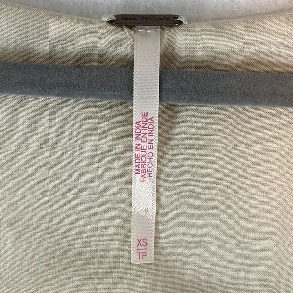 Free People‎ Vintage Summer Midi Dress Women's Sz XS Beige Neutral Coastal - Picture 5 of 9